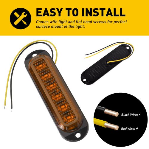 4X Light Amber LED Truck Lamp Clearance Trailer Side Marker Light 12V Waterproof, US $14.19, image 10