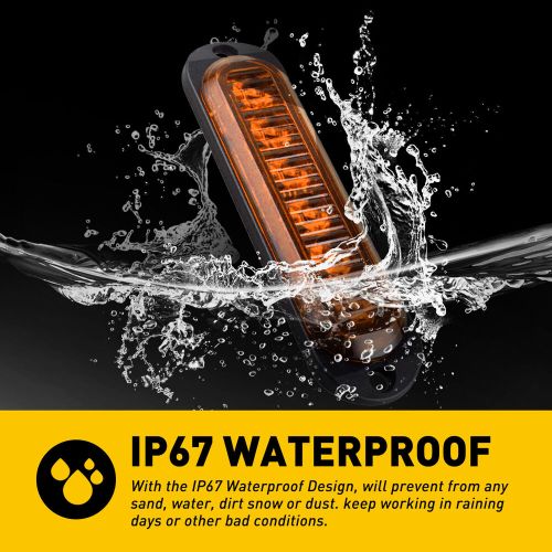 4X Light Amber LED Truck Lamp Clearance Trailer Side Marker Light 12V Waterproof, US $14.19, image 11