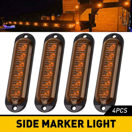 4X Light Amber LED Truck Lamp Clearance Trailer Side Marker Light 12V Waterproof, US $14.19, image 12