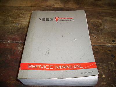 1993 pontiac firebird factory issue repair manual