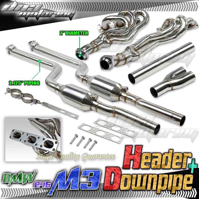 Buy BMW E46 M3 T304 FULL STAINLESS STEEL HEADER EXHAUST+DOWN+Y PIPE