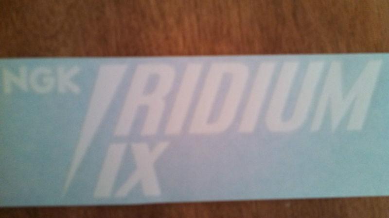 Ngk iridium ix die cut decal sticker white