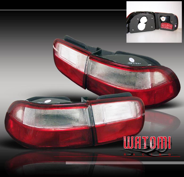 Buy 92 93 94 95 HONDA CIVIC ALTEZZA REAR TAIL LIGHTS LIGHT RED/CLEAR 2