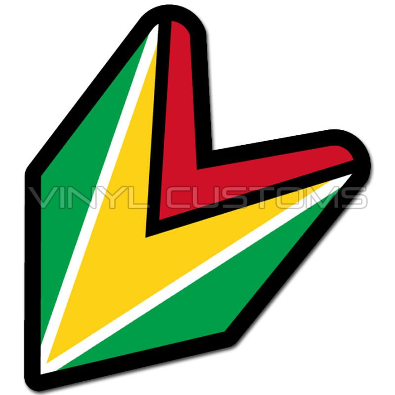 4" guyana wakaba leaf flag decal sticker jdm a+