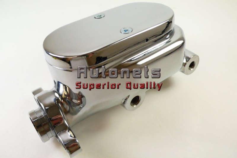 Chrome aluminum gm brake master cylinder 1 1/8" bore smooth top 4 port hot rod