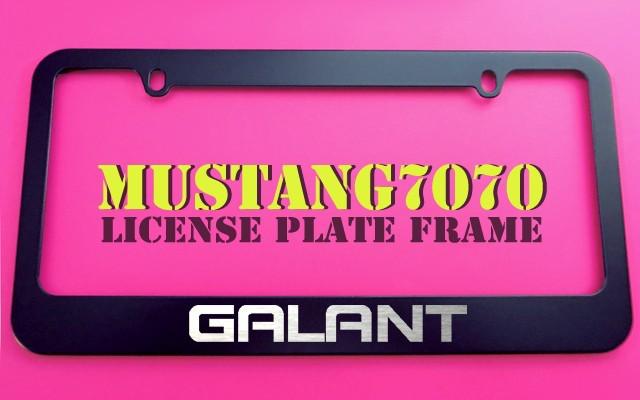 1 brand new mitsubishi " galant " black metal license plate frame + screw caps