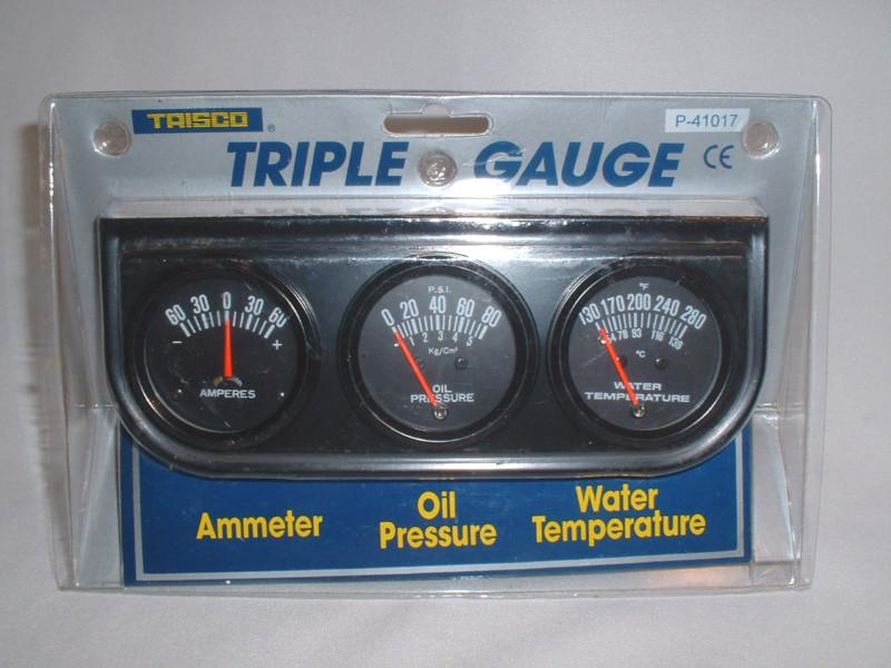 Buy New Trisco Triple Gauge Set Ammeter Oil Pressure Water