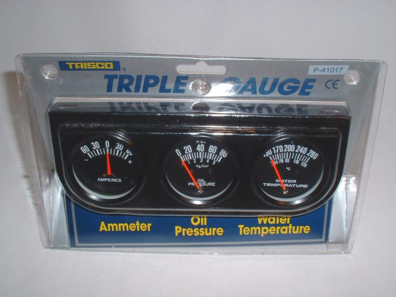 Buy New Trisco Triple Gauge Set Ammeter Oil Pressure Water