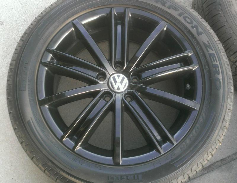 Gloss black vw tiguan 18" 2009 - 2013 oem wheels pirelli tires tpms 