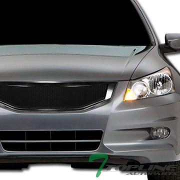 Black aluminum mesh front hood bumper grill grille abs 11-12 honda accord 4d/4dr