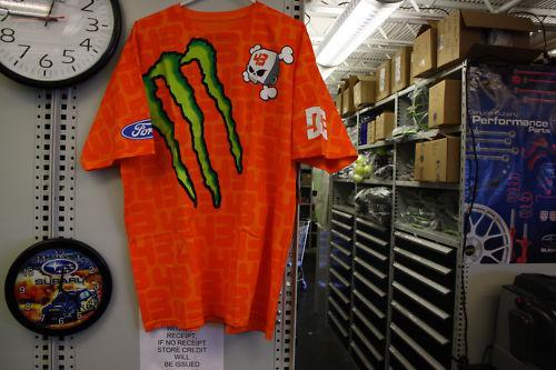 Dc ken block monster ford 43 orange tshirt small