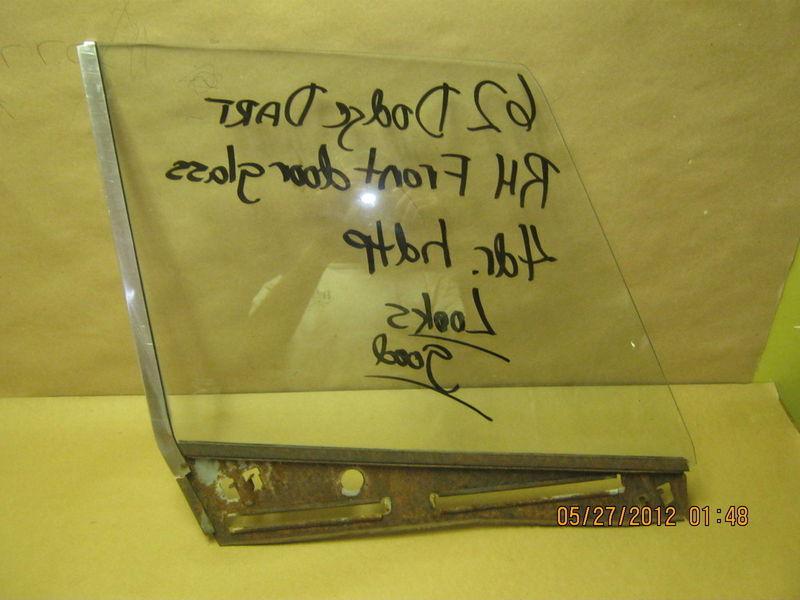 DODGE DART 1962 RH FRONT DOOR GLASS/4 DOOR HARDTOP, US $100.00, image 2