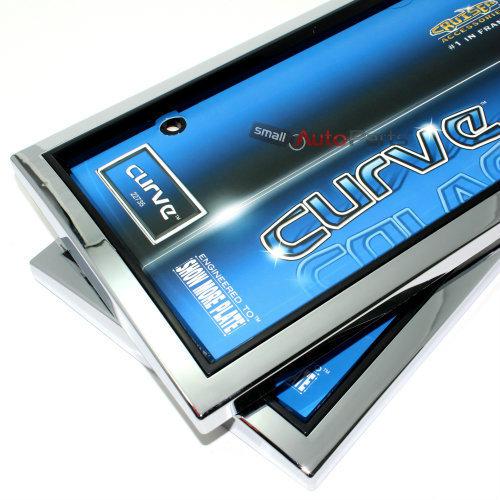 2 black-chrome curve license plate frames picture frame look for auto-car-truck