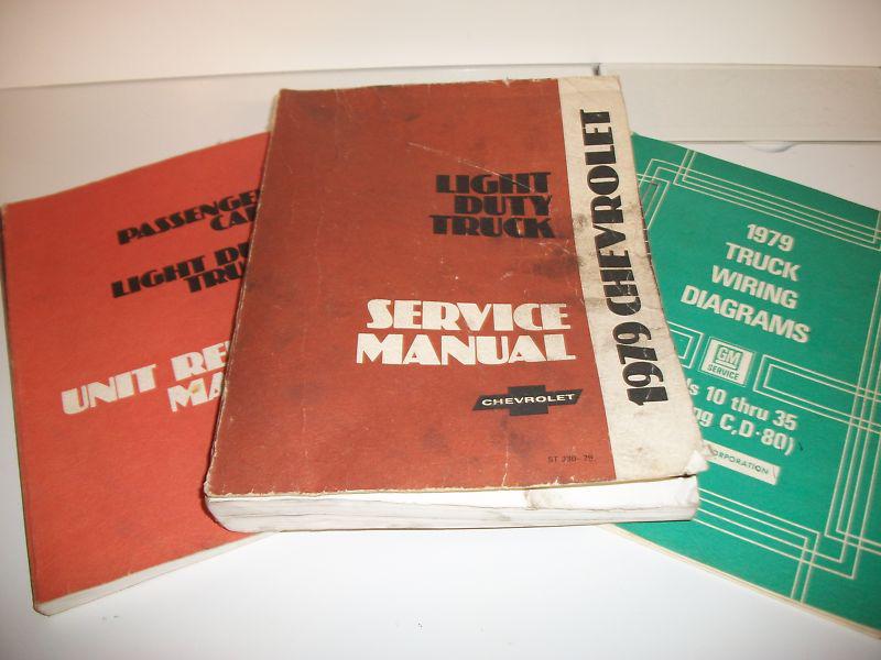 1979 chevrolet light duty truck service manuals (3) service, repair, wiring 
