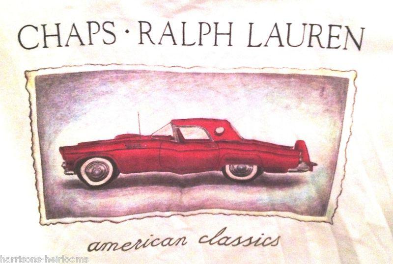 Vintage 1980s ralph lauren chaps 1956 ford thunderbird large tee shirt t-shirt
