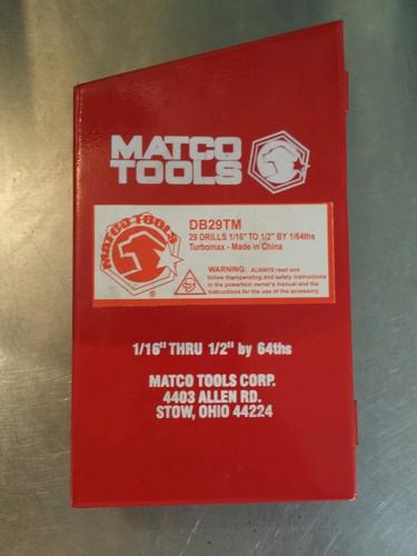 Matco tools 17 piece cobalt drill bit set in metal red case brand new 