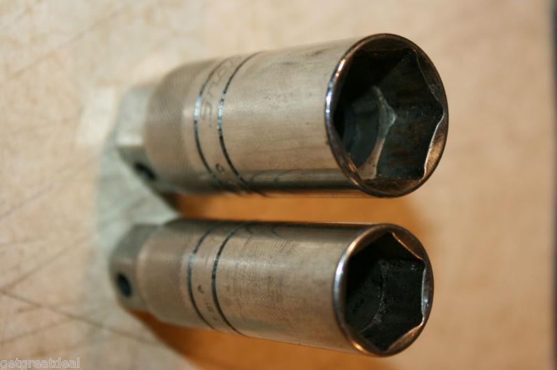 Snap-on tools shallow spark plug socket 6-p 13/16" & 5/8" 2-piece set
