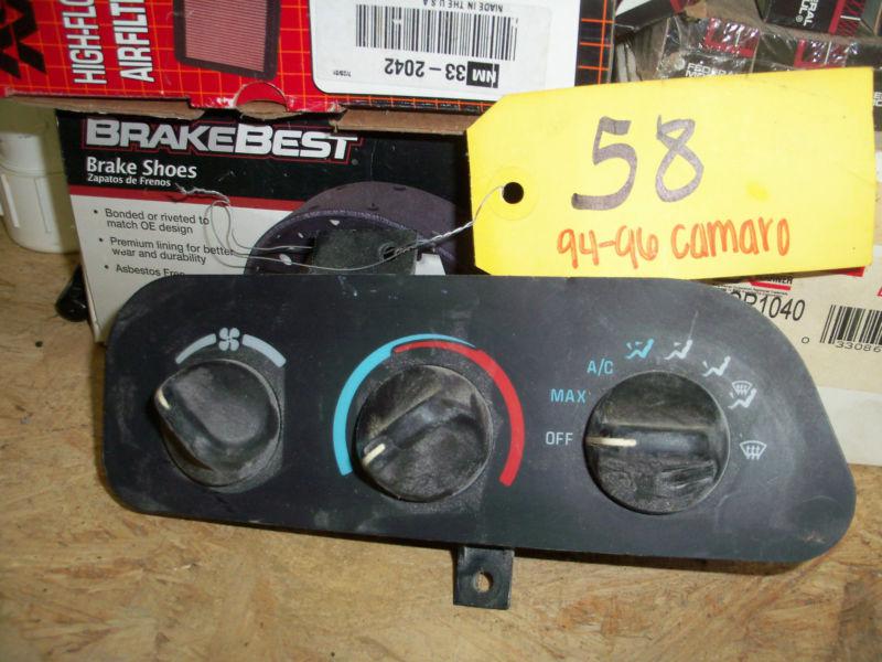 94-96 chevrolet camaro climate control switches ac heat knob unit temperature