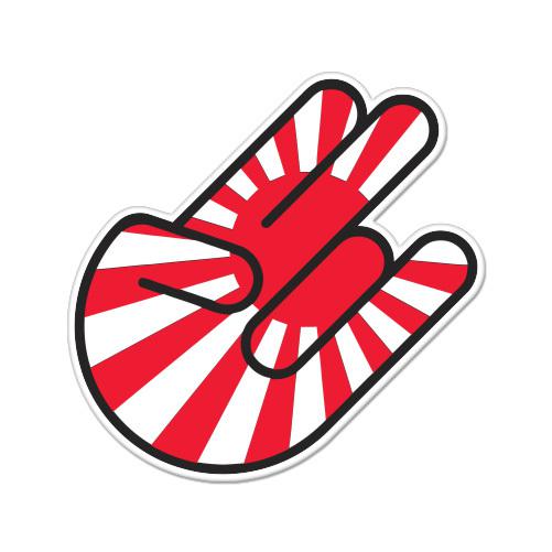Jdm japan shocker rising sun flag car window bumper sticker 4" x 4"