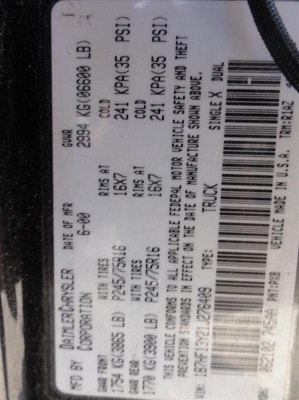 99 00 01 02 03 durango starter motor