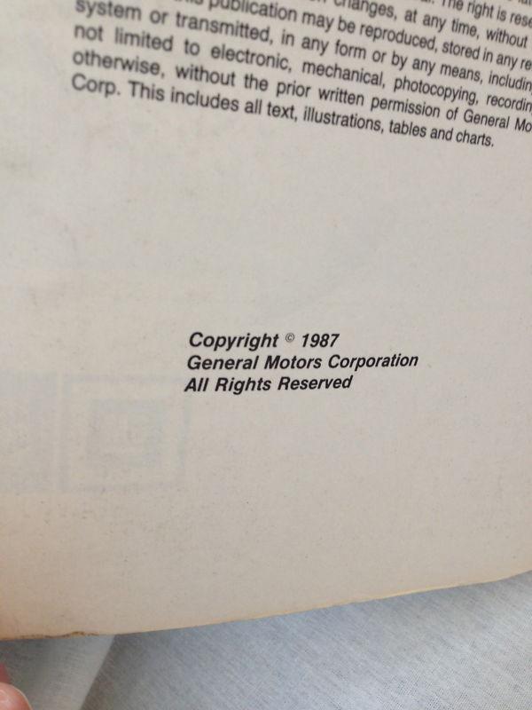 General Motors GM Fuel Injection Shop Product Service Training Manual 1987, US $5.49, image 2
