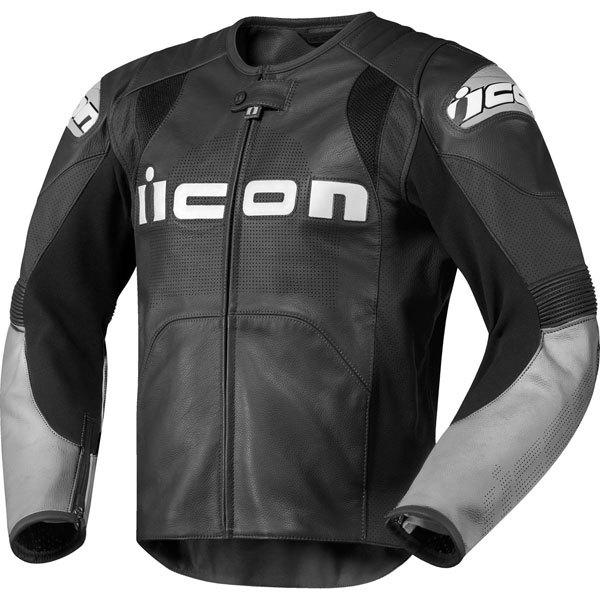 Black xxl icon overload prime leather jacket