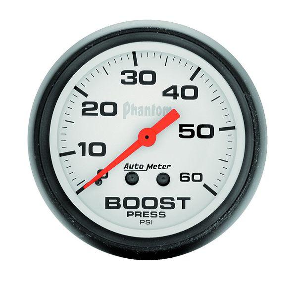 Auto meter 5705 phantom 2 1/16" mechanical boost gauge 0-60 psi
