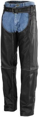 River road rambler leather chaps black xl/x-large