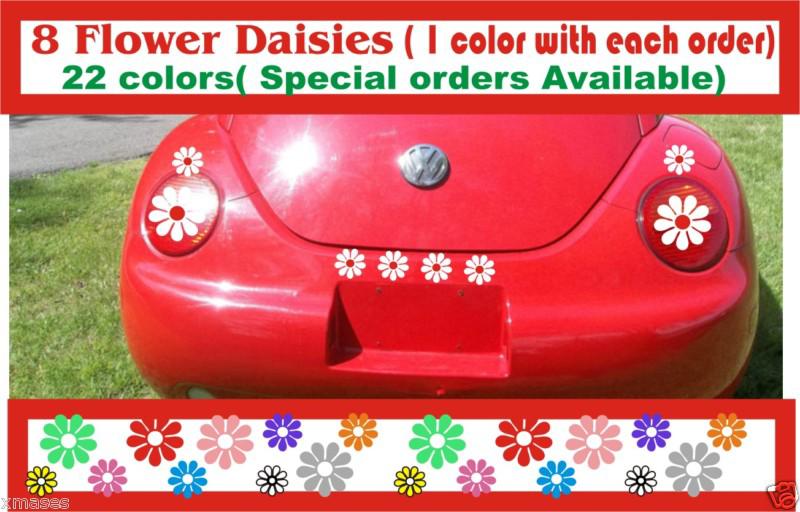 Buy 8 FLOWERS VW BEETLE TAILLIGHT STICKERS DECAL CAR VEHICLE