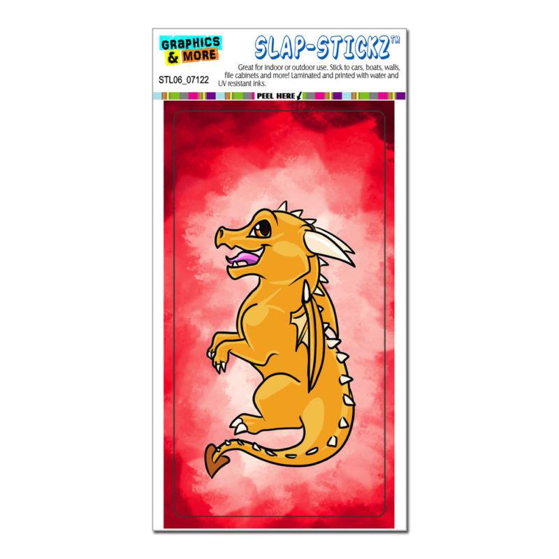 Baby dragon chibi on red - cute - slap-stickz™ car window locker bumper sticker