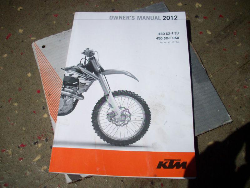 Used owner's manual 2012 ktm 450 sx-f article #3211717en