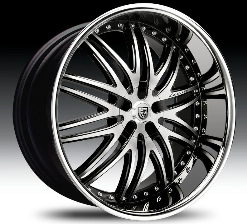 Lexani lx-10  24" wheels tires black chrome chevy tahoe saburban silverado suv