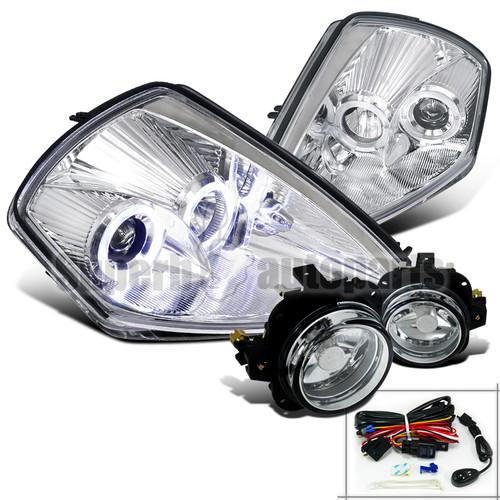 2002-2005 mitsubishi eclipse halo projector headlight chrome+fog lamps clear