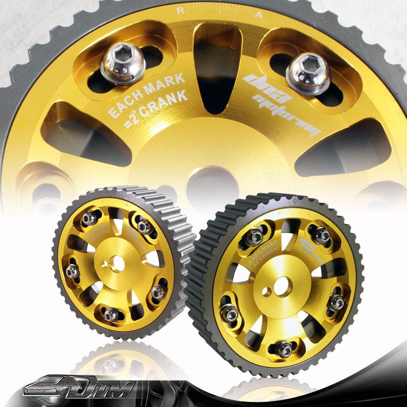 93-01 mitsubishi mirage dohc adjustable anodized gold aluminum pulley cam gear