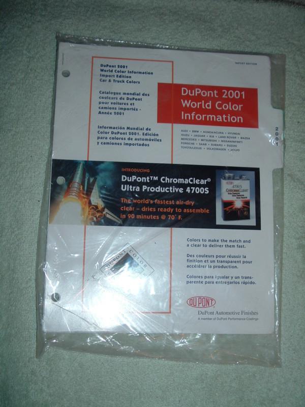 Find 2001 DuPont Import Automotive Color Information Paint Chips BMW