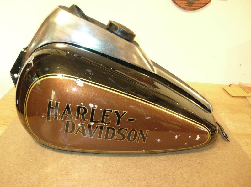 Harley fxr fxrs gas tank w/console & cap original oem 1982-up 