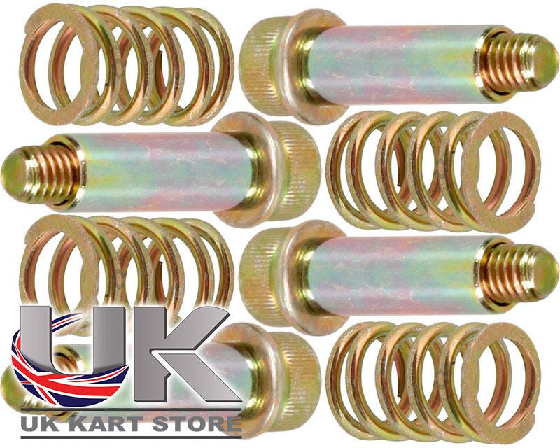 Find Kart Brake Pad Return Bolts, Sleeves & Spring Set x 4 in