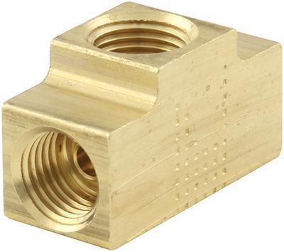 Allstar all50137 tee brass 1/8" npt thread 3/16" thread female inverted flare ea
