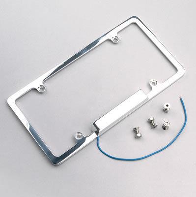 Billet specialties license plate frame aluminum polished lighted ea 55220