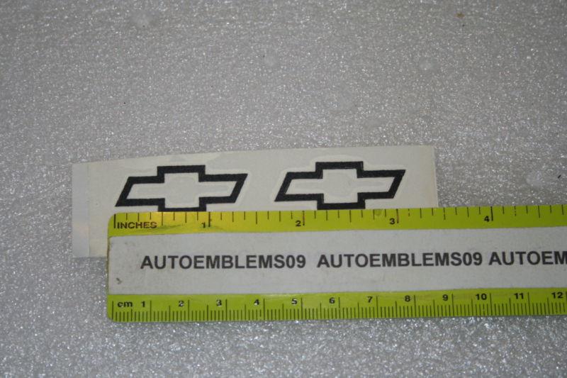2 new chevy black decals bowtie 1 3/8"  emblems