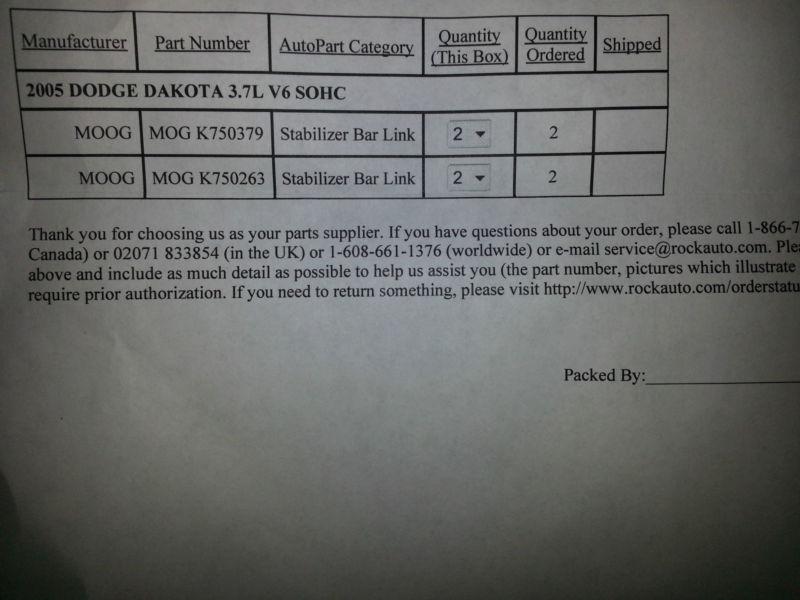 MOOG K750379 and K750263 Sway Bar Link Kits Front/Rear 2005 Dodge Dakota, US $75.00, image 3