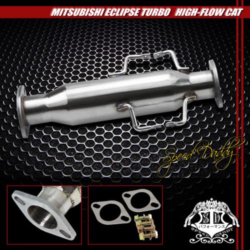 Ss racing down/test pipe high flow cat exhaust 95-99 mitsubishi eclipse turbo