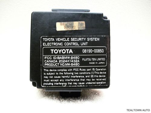 Toyota vehicle security system electronic control unit ecu 08190-00850