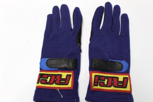 Rci race gloves nomex single layer blue sfi 3.3/1 racing jr. xs extra small new