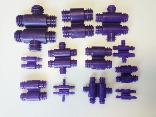 Hotwires split loom colored t and straight connectors dark purple for auto &amp; rod