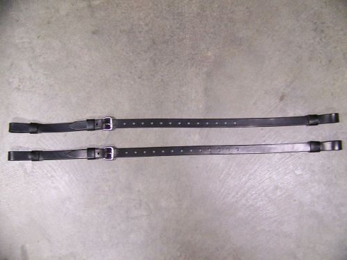 Leather luggage straps for luggage rack/carrier~~(2) set~~black~~s.s.buckle