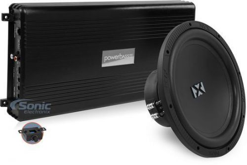 Nvx nsw124v2 12" dual 4 ohm car sub w/powerbass aca-450.1 450w rms monoblock amp