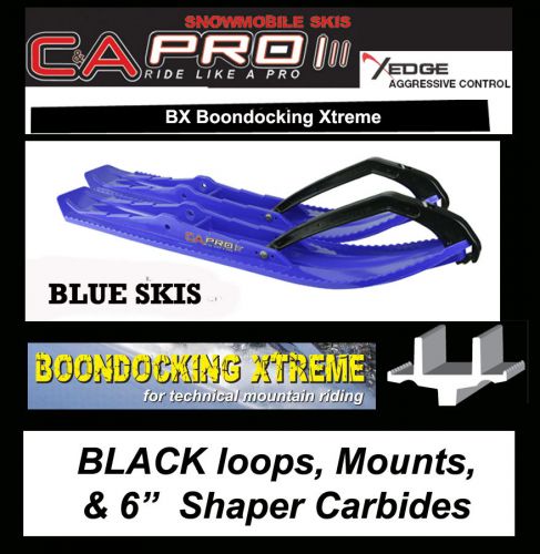 Polaris c&amp;a pro bx boondocking blue skis, mounts, &amp; 6" shaper carbides
