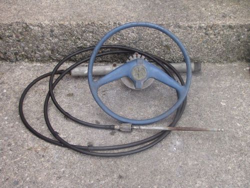 Vintage quicksilver boat steering wheel rack and pinion with cable