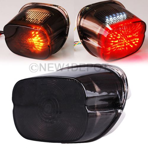 Motor 12v smoked lens tail brake turn signals led light for harley softail nd